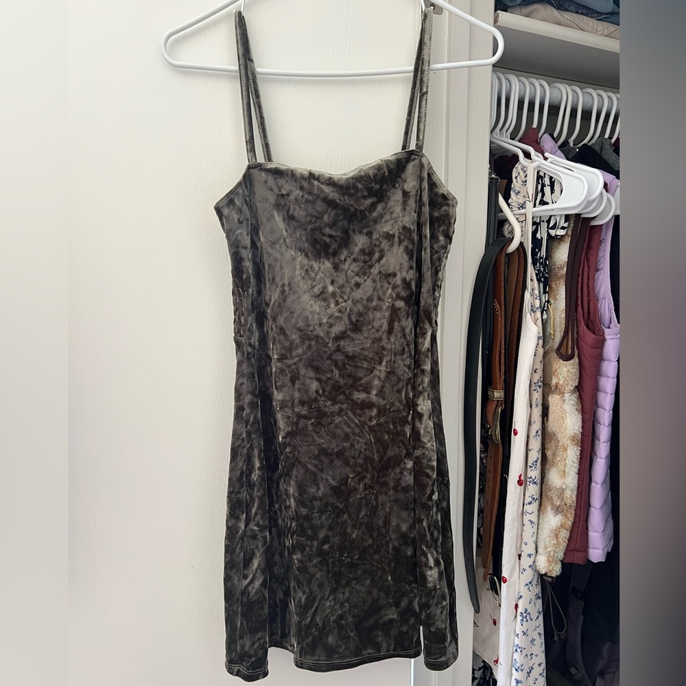 Velvet Spaghetti Strap Dress